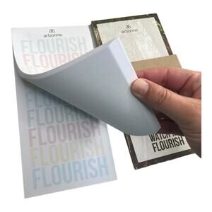 set of 2 Arbonne notepads Watch Me Flourish trees & colorful 8"X4" new